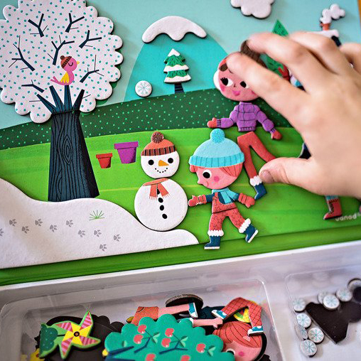 Janod Magnetyczna Układanka 4 Pory Roku 3+