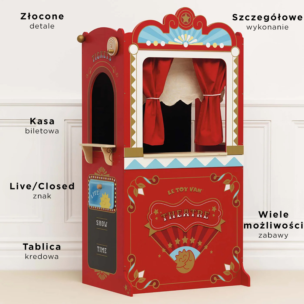 Drewniany teatr lalek Showtime – zabawka do odgrywania ról | Le Toy Van