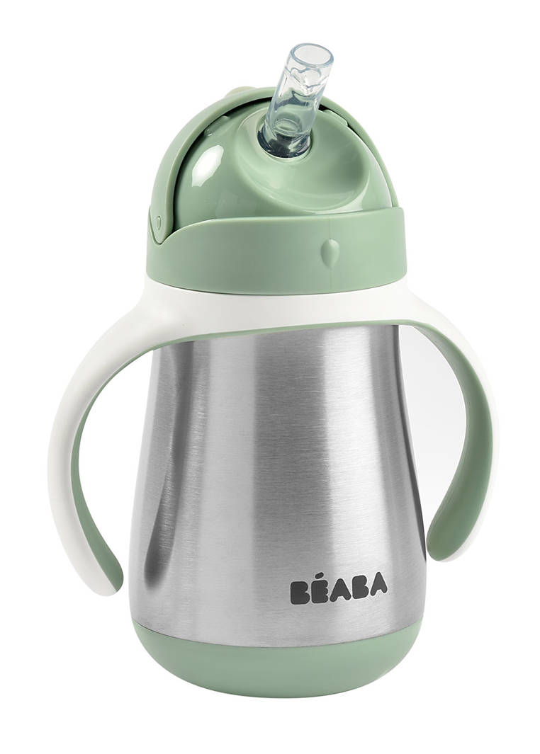 Beaba Bidon Termiczny ze Słomką 250ml Sage Green 8m+