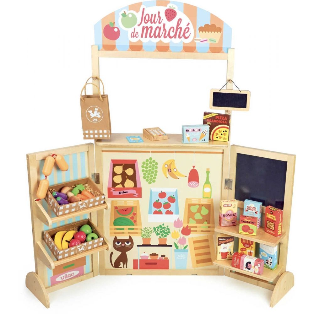 Vilac, Duży stragan drewniany do zabawy w sklep