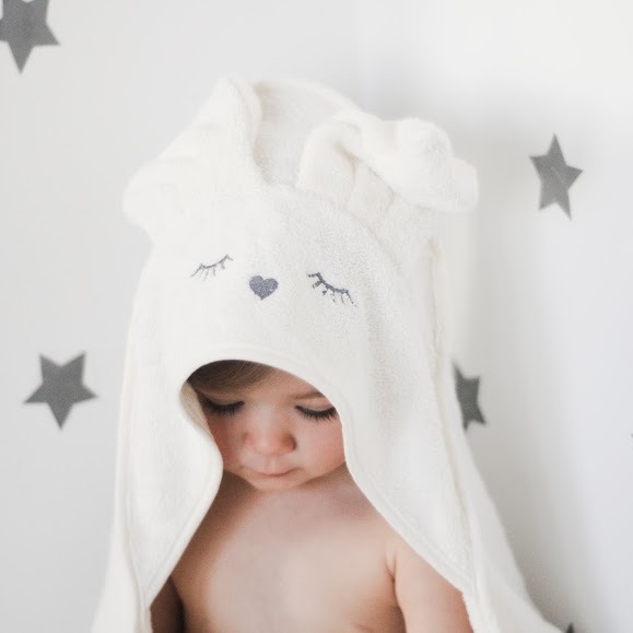 Samiboo Ręcznik Bambusowy Kapturek Króliczek Kremowy 80x80