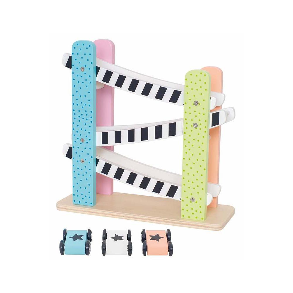 JaBaDaBaDo Drewniana zjeżdżalnia dla aut kolorowa 18m+