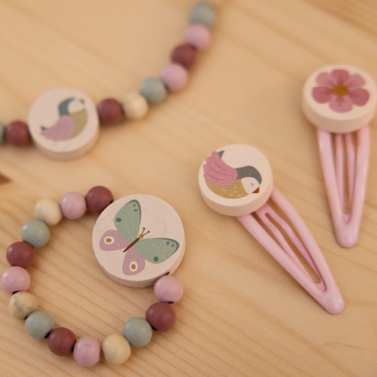 Little Dutch Biżuteria Drewniana Flowers & Butterflies 3+