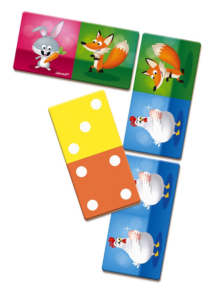 Janod Domino Zwierzęta Rigolooo Edukacyjne 3+
