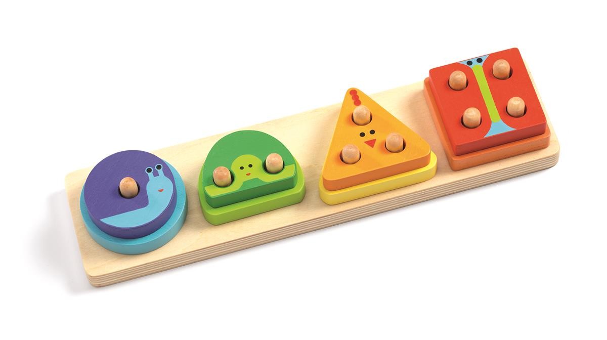 Djeco Drewniana Układanka 1234 BASIC 18m+