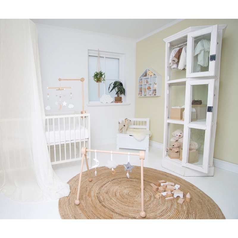 JaBaDaBaDo Drewniany Stojak Edukacyjny Baby Gym 0+ | Naturalne Drewno
