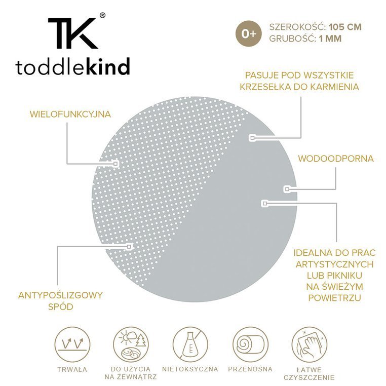 Toddlekind Mata Ochronna Okrągła Clean Wean Spotted Dove Grey 0+