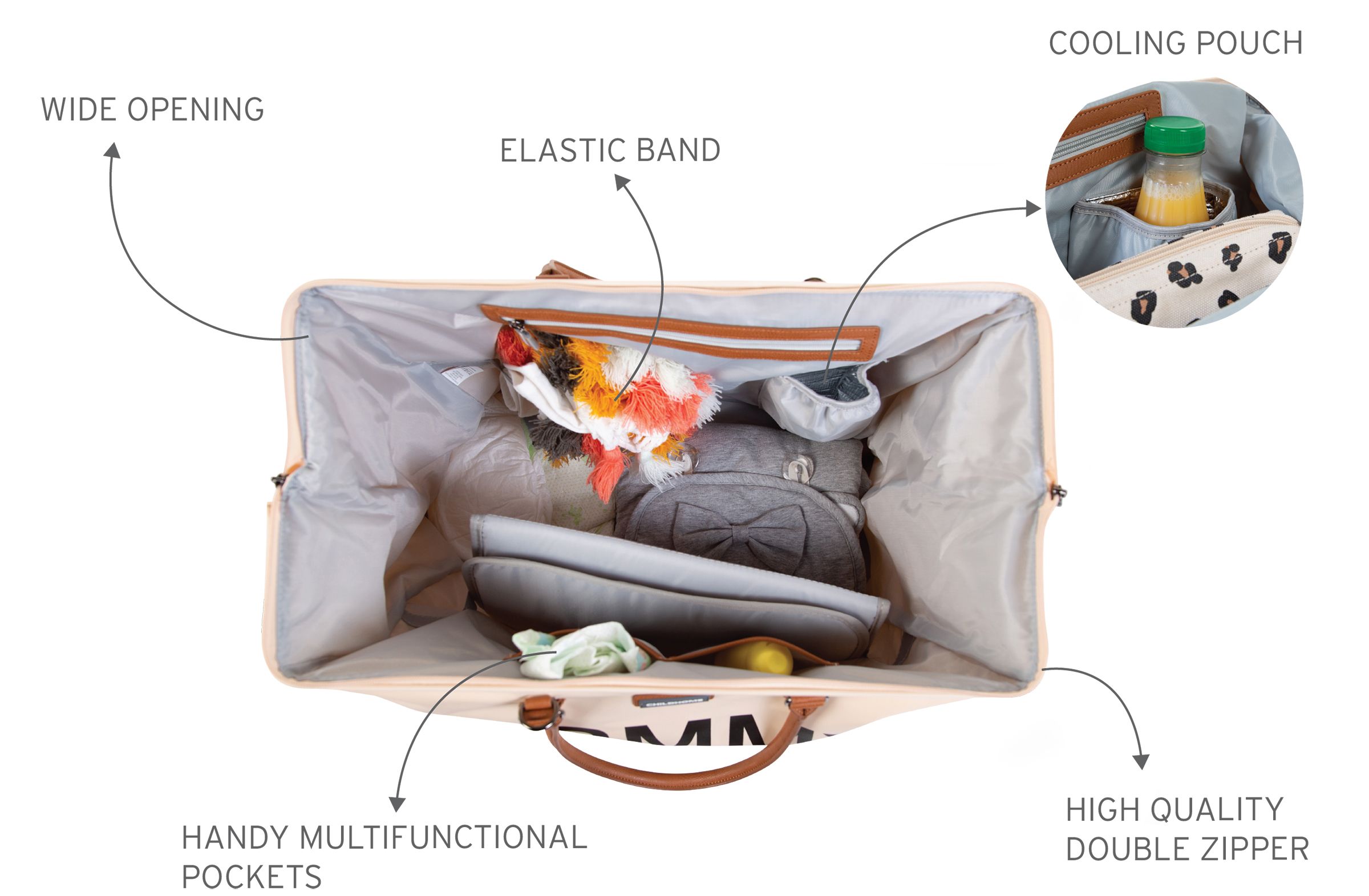 Childhome, Torba podróżna Mommy Bag kremowa