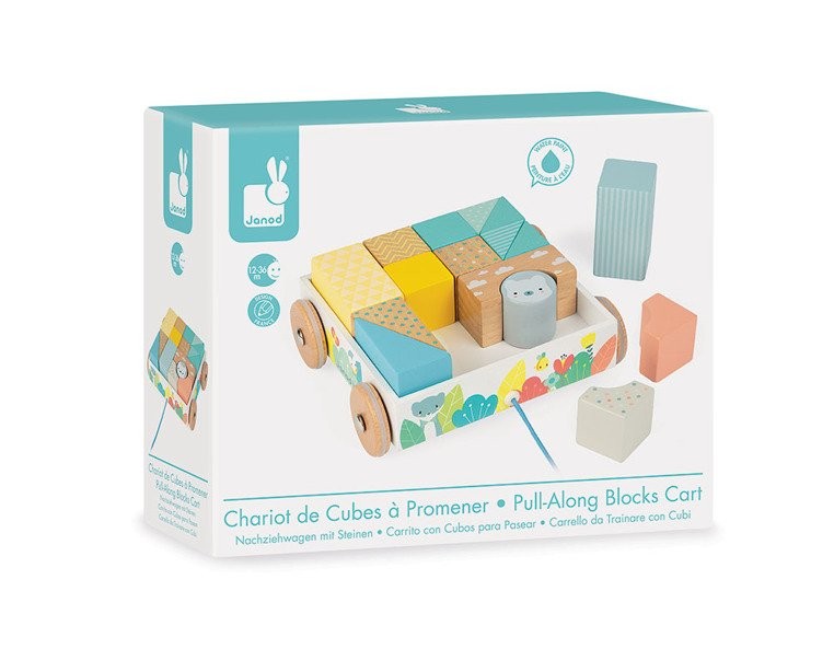 Janod Klocki Drewniane Do Ciągnięcia 30el 18m+