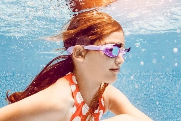 Bling2O Okulary do pływania Rzęsy Różowe 3+