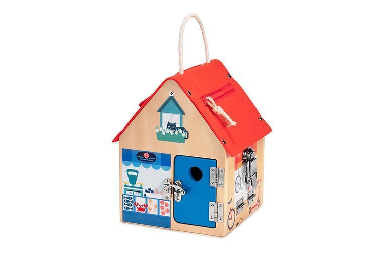Lilliputiens, Drewniany domek manipulacyjny z zamkami Lisek Włamywacz 3 lata+