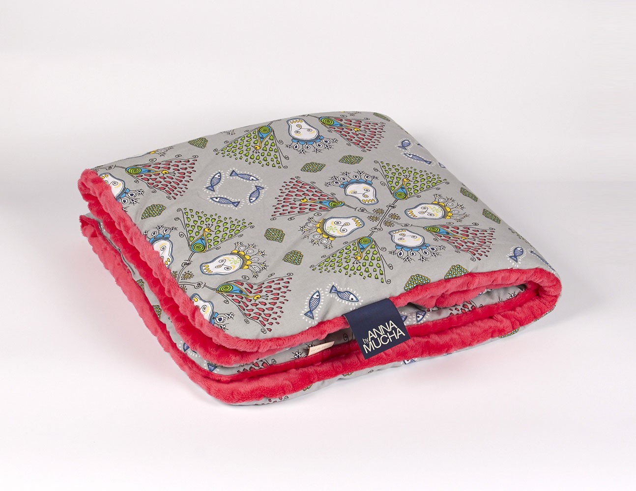 Kocyk by Anna Mucha GREY/ARBUZ 70x80 cm