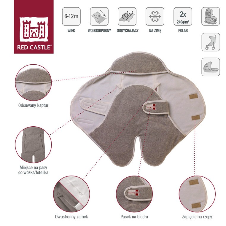 Red Castle Otulacz Rożek Babynomade 6-12m Heather beige