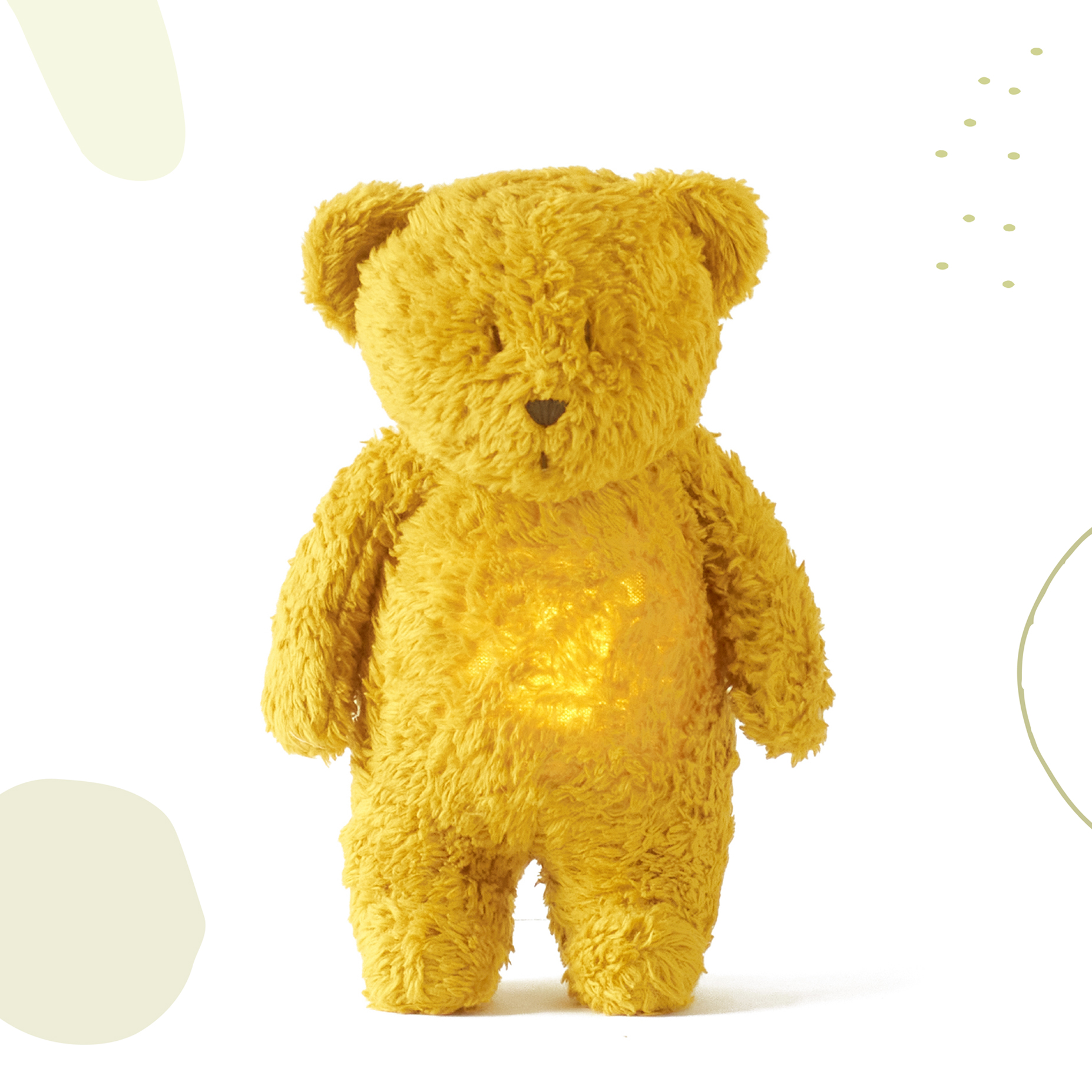 Moonie Szumiący Miś Organic z Lampką - Mustard 0+