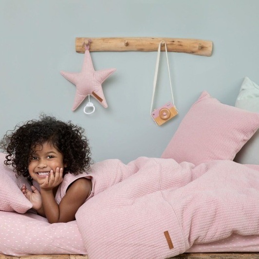 Little Dutch Śpiworek bawełniany Pure pink 110 cm