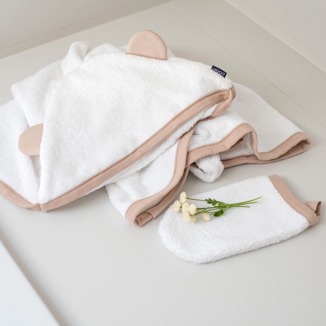 Poofi Myjka Kąpielowa Nugat 21x11cm | Bawełna Organiczna