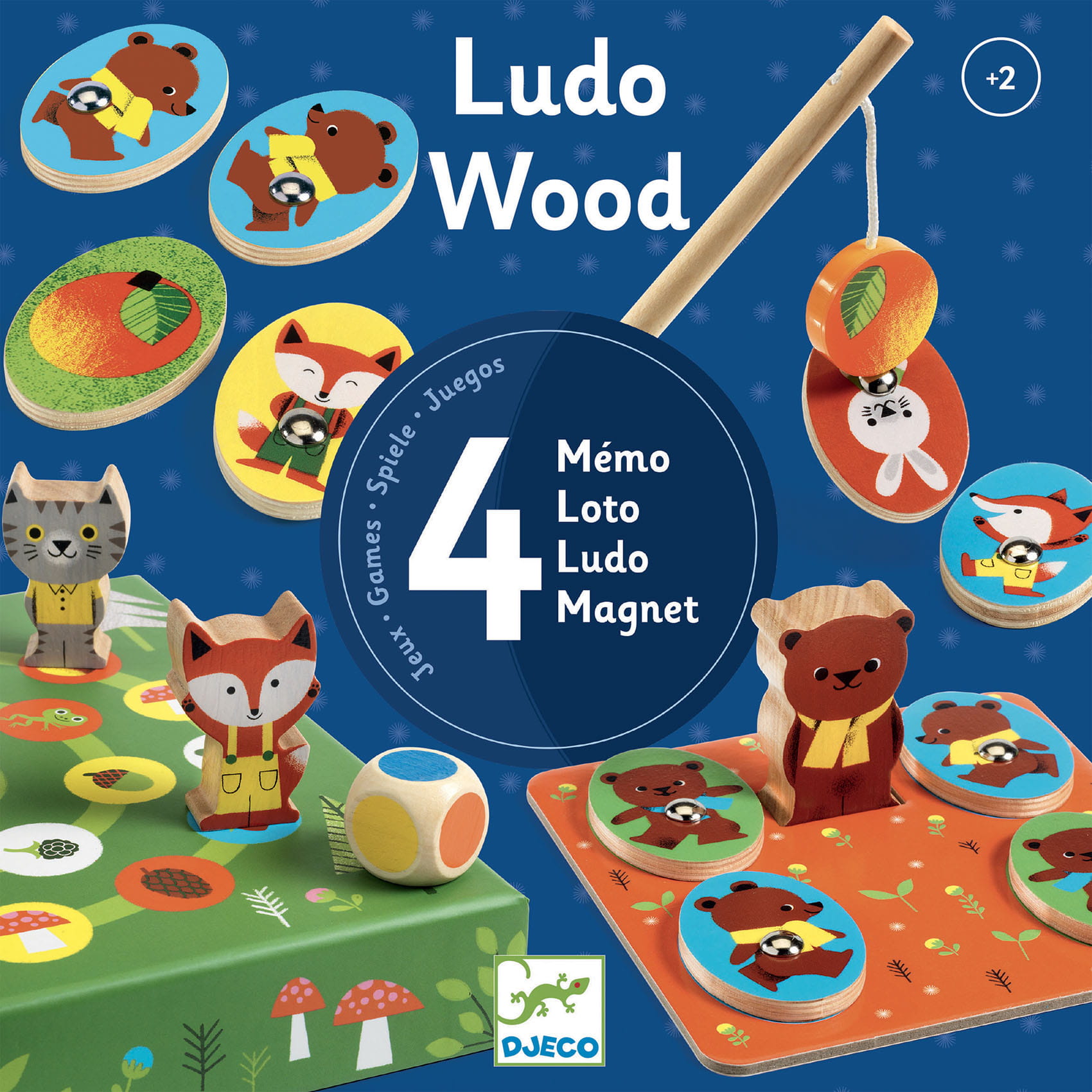 Djeco Zestaw 4 gier LudoWood 2+