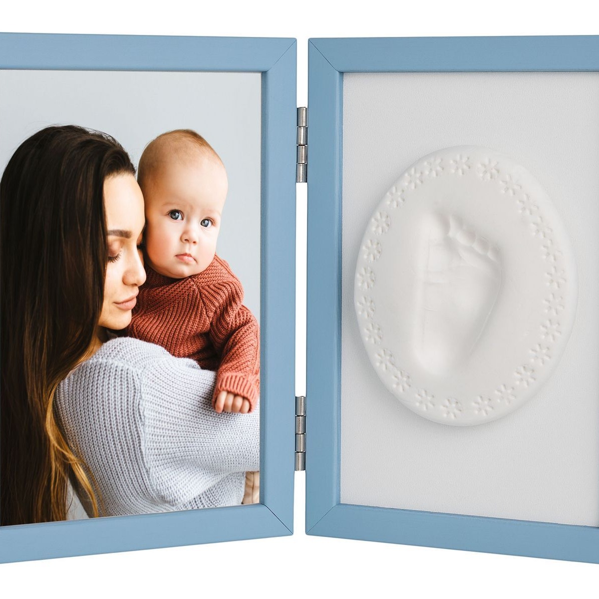 Odcisk Bobasa, ramka z glinką podwójna - niebieska