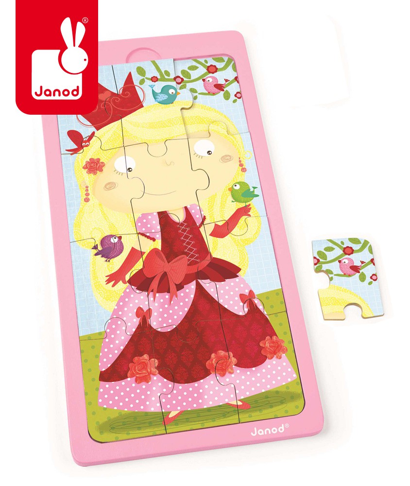Janod Puzzle Drewniane Księżniczka Jessica 12el 2+