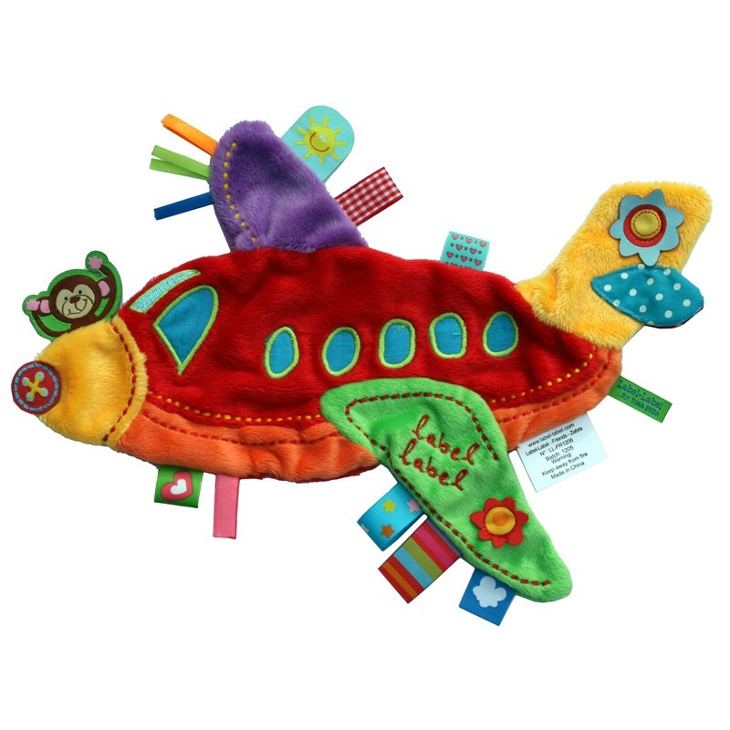 Label Label Kocyk z Metkami Samolot od Narodzin