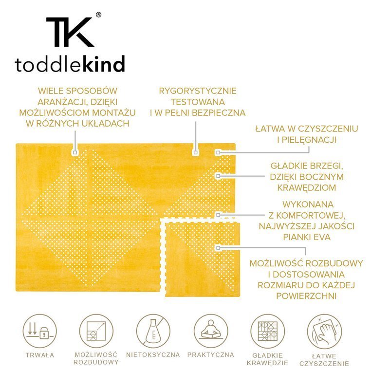Toddlekind, Mata piankowa puzzle - Prettier Playmat Earth Mustard Flower