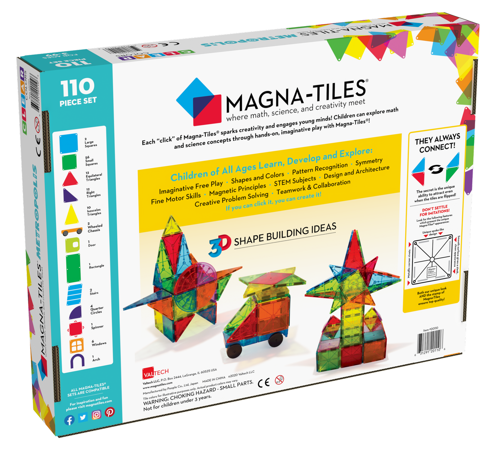 Magna-Tiles Klocki Magnetyczne Metropolis 110 el. 3+
