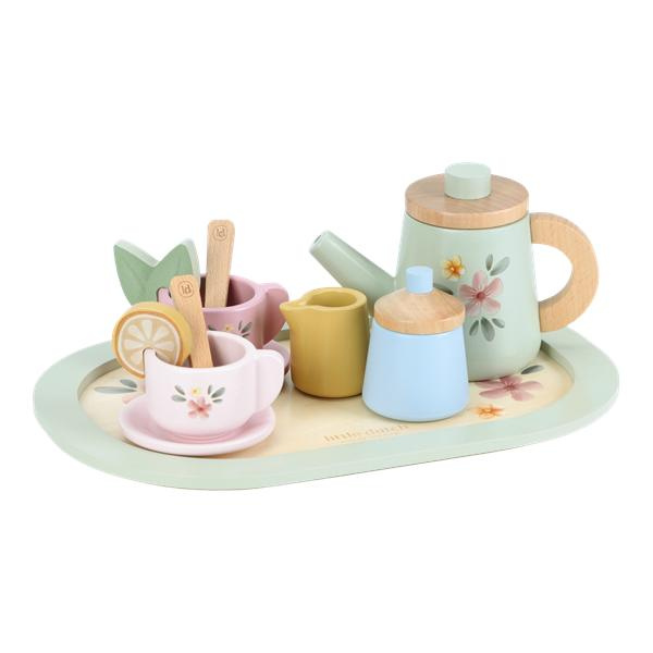 Little Dutch – Drewniany zestaw do herbaty Tea Set FSC – zestaw do zabawy w dom 2+