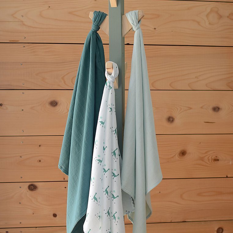 Beaba Muślinowe Pieluszki-Kocyki Organic 70x70cm 3szt Jurassic