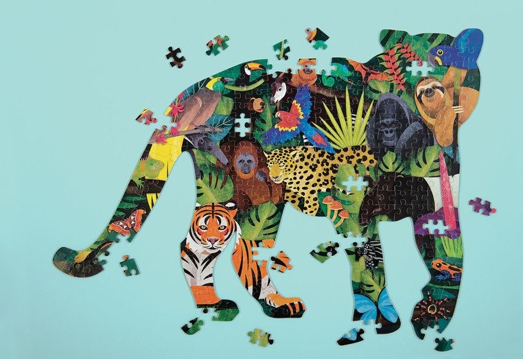 Mudpuppy, Puzzle kształty Las deszczowy 300 elementów 7+