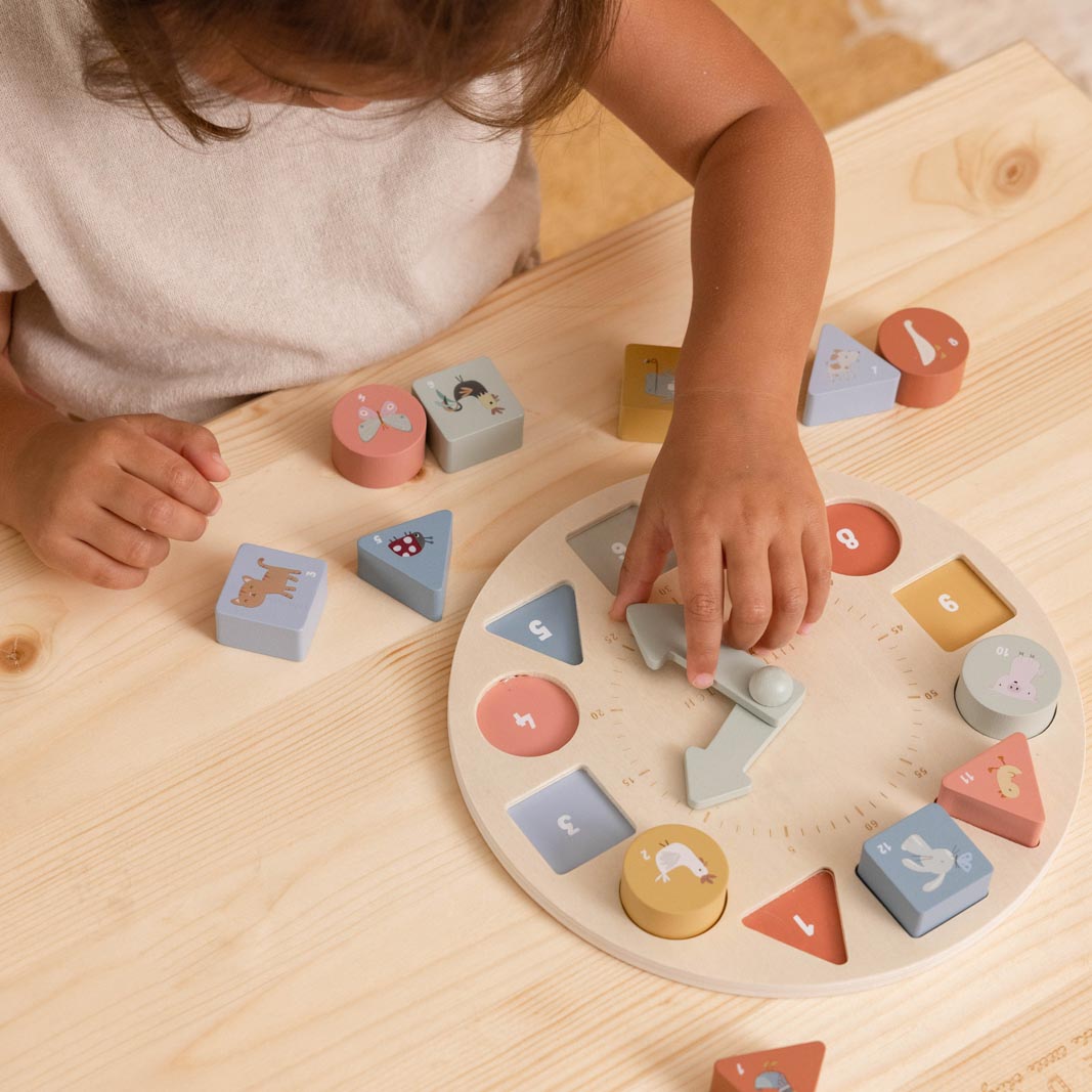 Little Dutch Drewniany zegar nauka godzin 3+