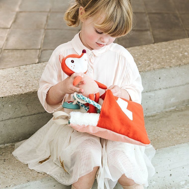 Lilliputiens, Torba lekarska z przytulanką i 6 akcesoriami Lisiczka Alice 18 m+