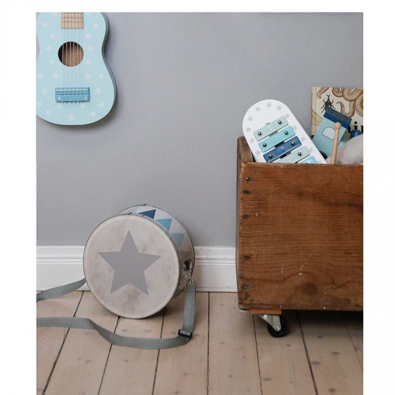 JaBaDaBaDo Drewniany bębenek pastelowy niebieski 3+