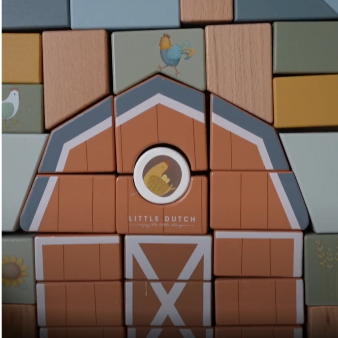 Little Dutch Wózek z klockami Little Farm 1+ | Edukacyjny