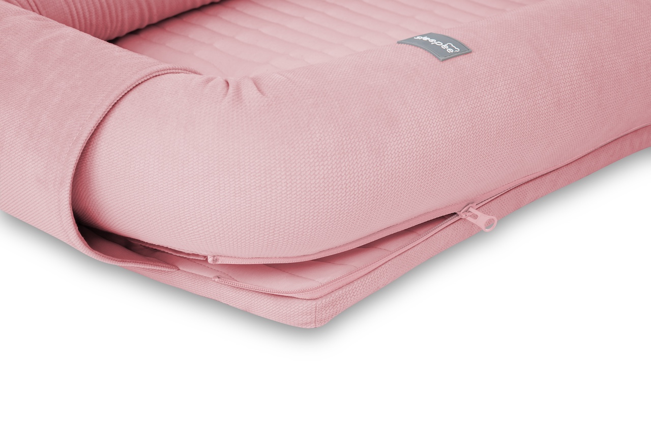 Sleepee Gniazdko Niemowlęce Modularne 2w1Odpinane Boki Różowe