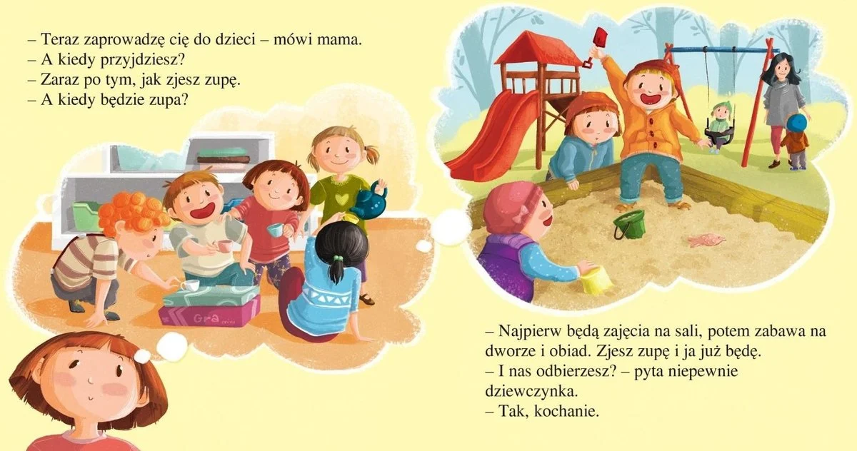 Tosia i Julek idą do przedszkola. 