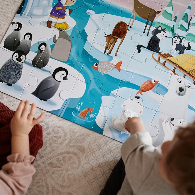 Janod, puzzle sensoryczne 20 elementów Lodowa kraina