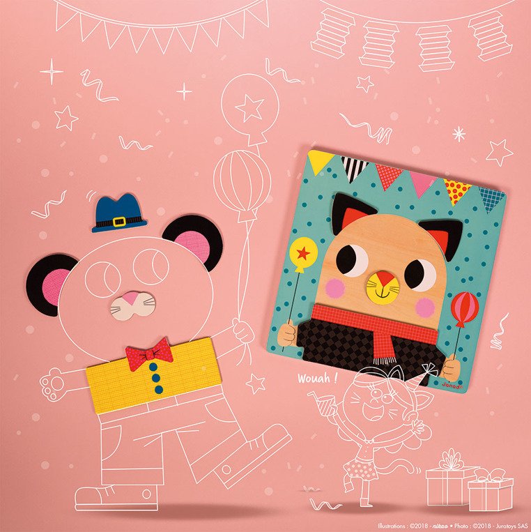 Janod Układanka magnetyczna Zwierzątka 2-5 lat