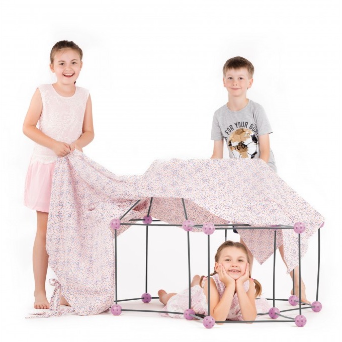 Namiot Zabawowy Szaro-Różowy 3+