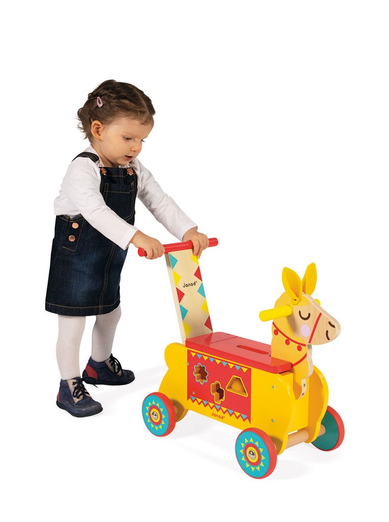 Janod Jeździk i Pchacz Lama 2w1 Sorter 12m+