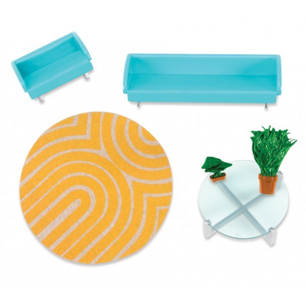 Lori Zestaw Meble Salon Okrągły Stolik 15cm Lalki