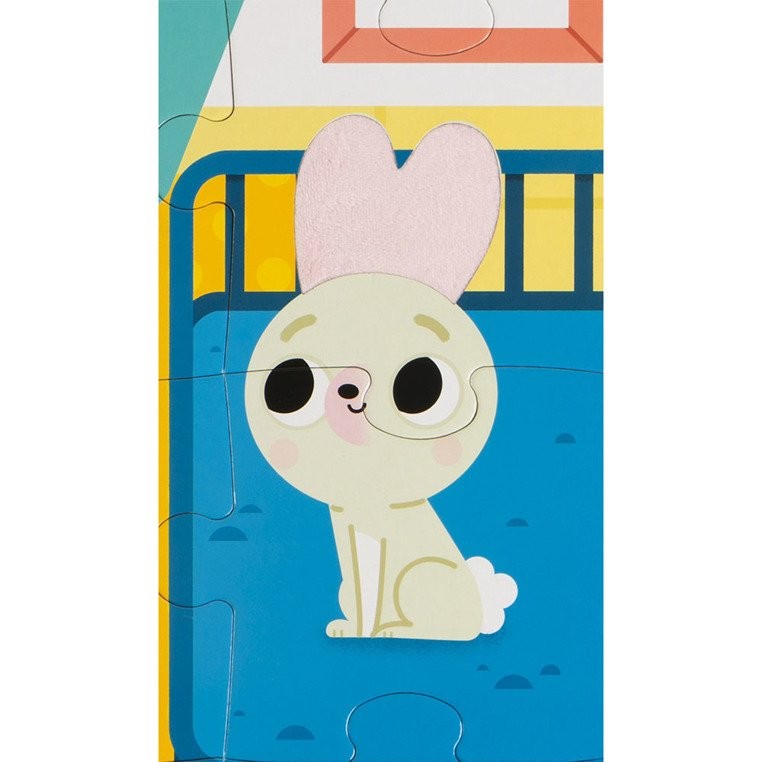 Janod Puzzle Sensoryczne Zwierzęta Domowe 20el 2+