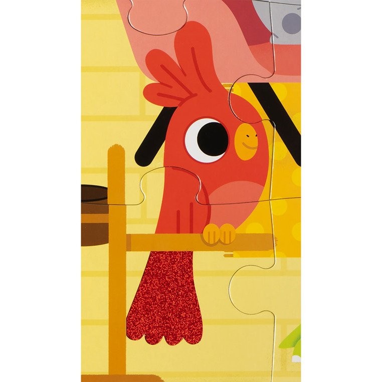 Janod Puzzle Sensoryczne Zwierzęta Domowe 20el 2+