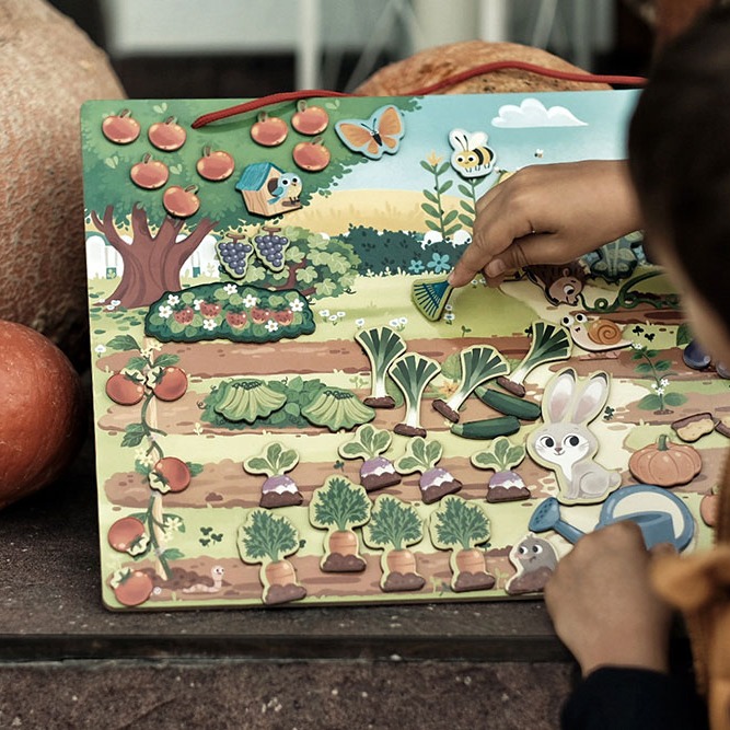 Janod Magnetyczna układanka Mój magiczny ogród 70 magnesów 3+