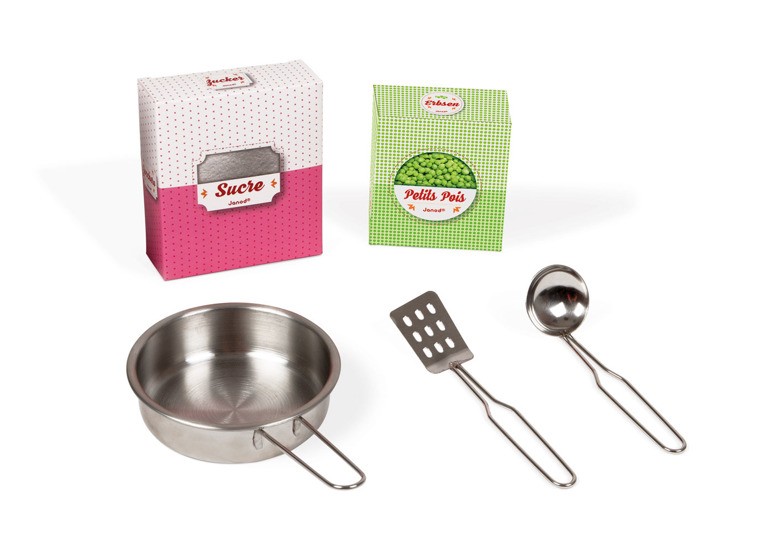 Janod, Kuchnia drewniana duża z akcesoriami Macaron