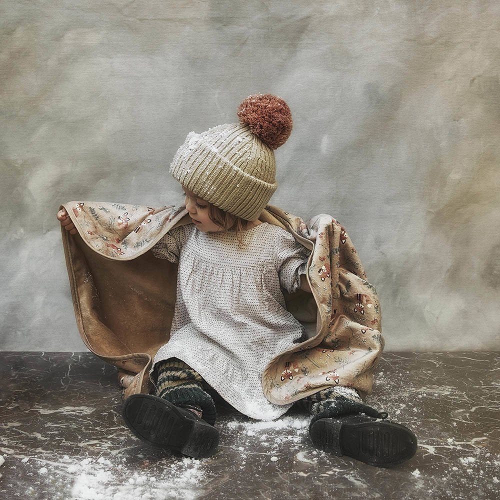 Elodie Details - Czapka Wełniana Pure Khaki 6-12 miesięcy