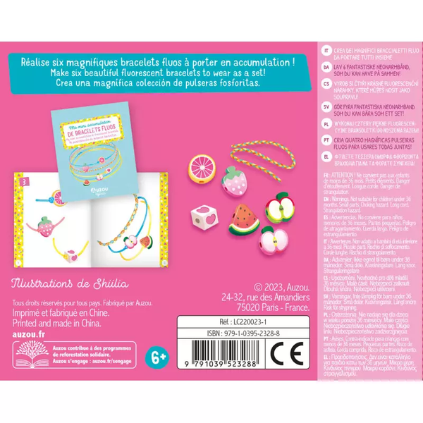 Auzou Zestaw Bransoletek Fluorescencyjnych DIY 6+