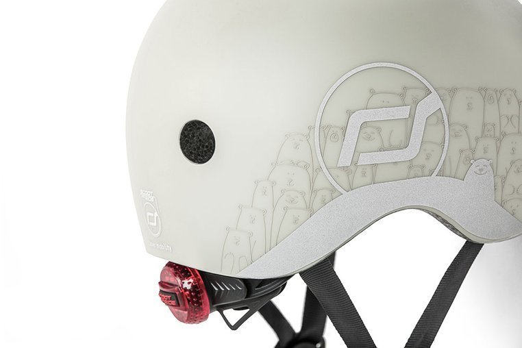 Scootandride, Kask z odblaskami XXS-S dla dzieci 1-5 lat Ash Bear