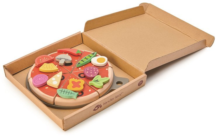 Tender Leaf Toys Drewniana Pizza z Dodatkami 3+ | 12 elementów