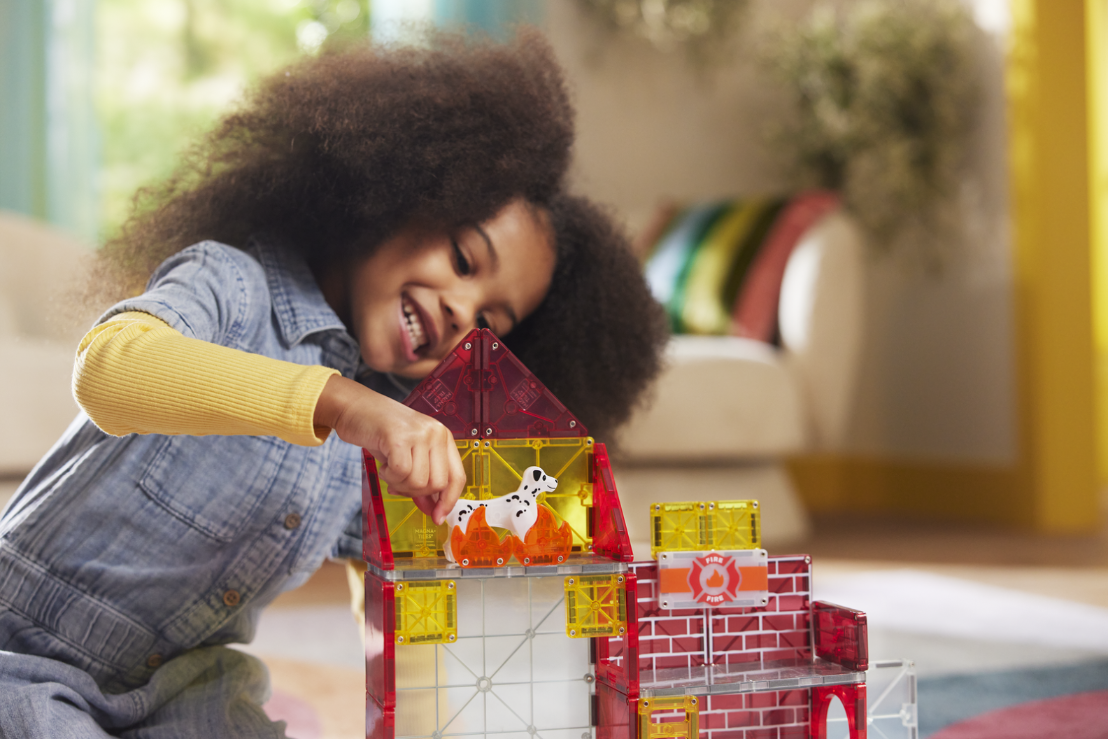 Magna-Tiles Klocki Magnetyczne Stacja Strażacka 50el 3+