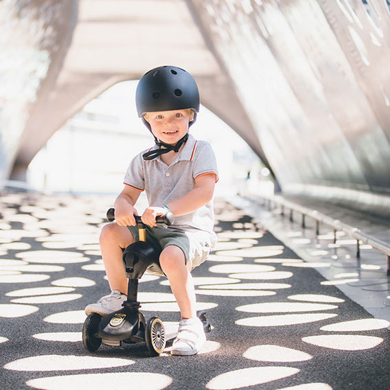 SCOOTANDRIDE, Kask S-M dla dzieci 3+ black